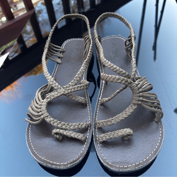 Plaka Taupe Sandals Size 11 - Picture 6 of 7